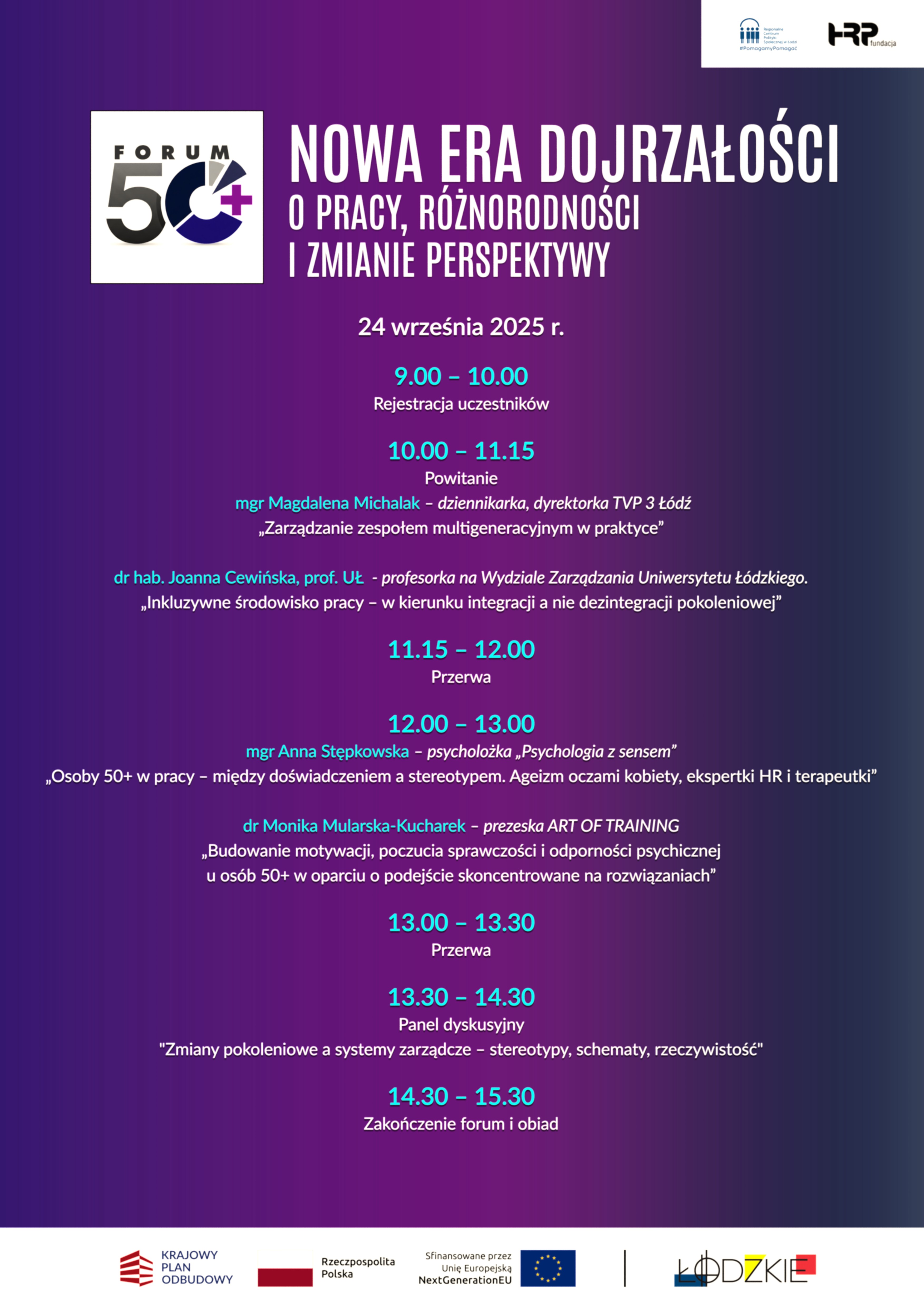 Program Forum pn. „Nowa era dojrzałości: o pracy, różnorodności i zmianie perspektywy”