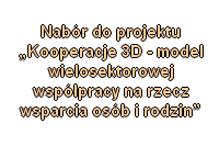 Nabór do projektu „Kooperacje 3D- model wielosektorowej współpracy na rzecz wsparcia osób i rodzin”