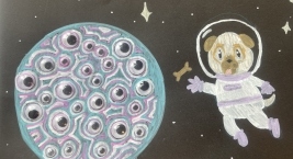 Grupa I
III miejsce - Bartosz Bilicki – Pies Astrołapek w kosmicznej podróży na odległą planetę Wielkiego Oka.